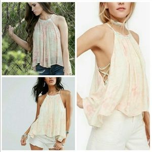 Free People Season in the Sun Halter Tank in Ivory